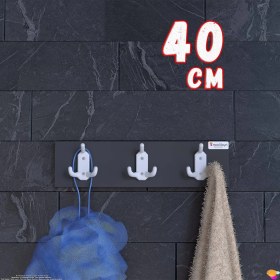 Resim Modilayn Arı 9 Kancalı Banyo Askısı 3' Lü Set 36,4 x 9,6cm Şık Tasarım Ekstra Düzen ve Yer Tasarrufu 