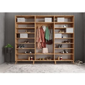 Resim Letto Membran 6 Kapaklı Portmanto Montaj Dahil Çam Beyaz 210 Cm 