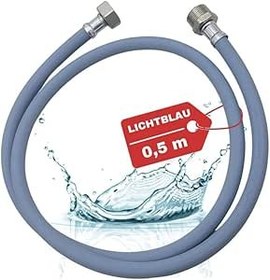 Resim Lichtblau Metal dişli giriş hortumu uzatması I 0,5 m I Çamaşır makinesi bulaşık makinesi bağlantısı I 3/4 inç I Su giriş hortumu için uzatma evrensel kullanılabilir Üretici bağımsız 