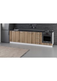 Resim Minar 280 Cm Mutfak Dolabı Beyaz Dore 280-D3-Alt Modül Beyaz 