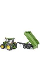 Resim Bruder John Deere 5115M Traktör Ve Römork - BR02108 Detaylı Oyuncak Araç 58.5x12.7x16 cm 