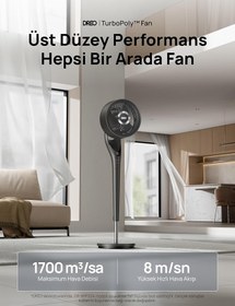 Resim DREO 20 dB Sessiz Ayaklı Fan, 37”-42” Ayarlanabilir Yükseklik, 120° Salınım, 100° Manuel Dikey Hava Akışı, 9 Hız Kademesi, 3 Farklı Mod, 8 Saat Zamanlayıcı, LED Ekran, Çocuk Kilidi, LED Ekran 