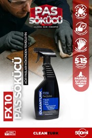 Resim CleanTurk Fx10 En Iyi Pas Sökücü Ve Pas Çözücü Demir Metal Ve Yüzey Pas Temizleme Sprey 500 ml 