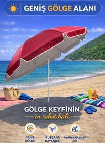 Resim hak-iş oyuncak Kırmızı-Bej 200 cm Ayarlanabilir Fon Model Plaj Şemsiyesi 