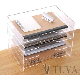 Resim TUVA REKLAM TUVA - 4 Kat Raflı Çok Amaçlı Fonksiyonel Dergilik Kitap Zarf Dosya Düzenleyici Organizer | Ev Ofis 