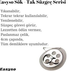 Resim Çay Süzgeci 5'li Paket Her Demliğe Uyumlu Desire Plus Paslanmaz Çelik Çaydanlık Süzgeci 