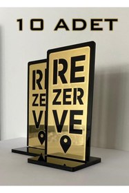 Resim VAVA DİZAYN Pleksi Kafe & Restoran Rezerve Yazısı Çift Taraflı Gold Renk 10 Adet 