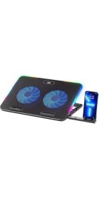 Resim Misda Store Mila Serisi M2 R-Type Rgb Işıklı, 2 Büyük Fan, Telefon Standı,2 USB Notebook Soğutucu Stand 