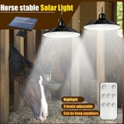Resim 1 Adet Uzaktan Kumandalı Güneş Enerjili LED Sarkıt Lamba - Dış/İç Mekan Asma Lamba, Kısılabilir, Ayarlanabilir Parlaklık, 3 Kademeli Ayar, Batarya 