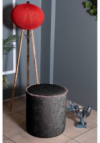 Resim VENICE SİYAH TEDDY KUMAŞ YUVARLAK PUFF &BENCH&KOLTUK&TABURE&POFUDUKYATAK ODASI PUF MODELLERİ 