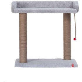Resim Platform Oturaklı Kedi Tırmalaması Gri Geniş Yataklı 