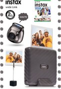 Resim Fujifilm Instax Wide Link Gri Akıllı Telefon Yazıcısı ve Pal Metal Siyah Dijital Kamera Seti 