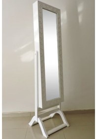 Resim Ayna Takı Dolabı Boy-Ahşap Kayın Md Parlak Beyaz Lake Boya Natüre Klasik Mobilya Askılık. El Yapım Beyaz 