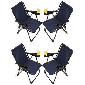 Resim Silva 4 Adet Kamp Sandalyesi Bardaklıklı - Lacivert 