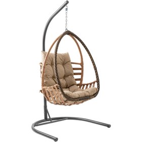Resim Rehome Malta Tek Kişilik Rattan Bahçe Salıncağı | Açık Kahve 