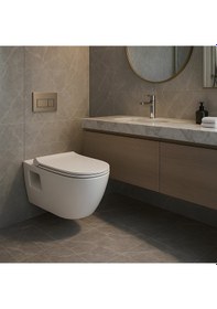 Resim Turavit Rondo Kanallı Beyaz Asma Klozet Rnd5508, Nkp Yavaş Kapak, Creavit Terra Gömme Rezervuar Set Diğer 