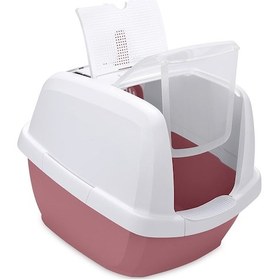 Resim Imac - 555 - Maddy Kapalı Kedi Tuvaleti - Glblseme - Pembe/beyaz 65x47,5x47,5cm 
