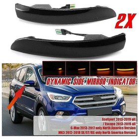 Resim 1806305 1806306 Dinamik Dönüş Sinyali Ayna Dönüş Sinyali Yanıp Sönen Gösterge Araba Focus Mk3 Füme Siyah 