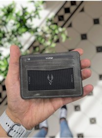 Resim Visso 653 Antrasit Gri Renk Hakiki Deri Kişiye Özel Kartlık Çanta Gri 