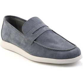 Resim Bambi Kot Mavi Hakiki Deri Erkek Loafer Ayakkabı E01395428302 Mavi 