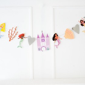 Resim Deniz Kızı Mermaid Temalı Duvar Süsü Banner 