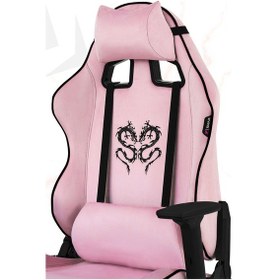 Resim Rio Balerion Terletmez Kadife Kumaş Pembe Gaming Oyuncu Koltuğu -13 Pembe 