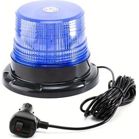 Resim Honeybeeshop Mavi 40 Led Kehribar Renkli Sinyal Lambası Yüksek Parlaklık Manyetik Tabanlı Kamyon Forklift Traktör Kar Küreği İçin 12v 24v Güvenlik Işığı 