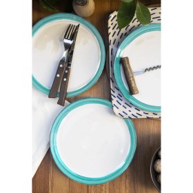 Resim M'art Home Parthenia Turkuaz Kenarlı 6lı Pasta Seti-21 cm 