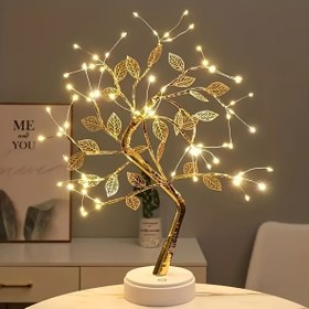 Resim Boncuk Ağacı Dal Işığı | 50.04cm Altın Tonlu Plastik Sıcak LED Işıklarla | Çift Güç Seçenekleri: USB ve Pil | Dokunmatik Anahtar | Yatak Odası, Noel Dekoru ve Hediyeler için İdeal, Dekoratif Hediye | Boncuk Replika Işık | Yapay Ağaç Işığı, En İyi Noel İçin 