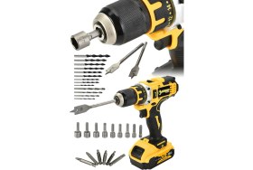 Resim Japon Techn 2022 Seri 36VF 5AH L5-2 Çelik Mandren- Şanzuman Şarjlı Çift Akülü Vidalama 30 Prç Setli 