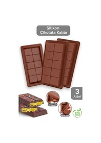 Resim 3 Adet Dubai Çikolatası Kalıbı - Büyük Tablet Çikolata Kalıbı Silikon Kalıp 