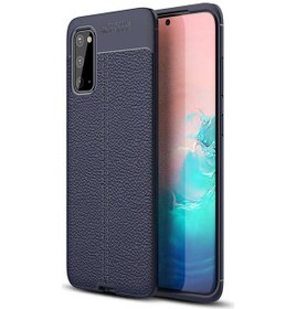 Resim Skyarc Samsung Galaxy Uyumlu S20 Kılıf Niss Deri Görünümlü Silikon Lacivert 