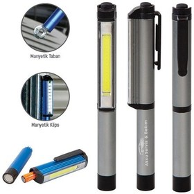 Resim Firmalara Özel Logolu 5110 Füme Metal Penlight & El Feneri-5 Adet 
