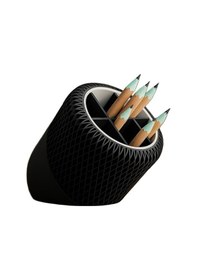 Resim Modern Eğik Tasarımlı Kalemlik-fibrika Store - Siyah Siyah 