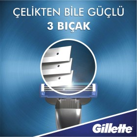 Resim Gillette Mach3 Turbo Tıraş Makinesi 3 Bıçaklı Keskin Performans 1 Yedek Bıçak ile Erkekler İçin 