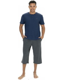 Resim U.s Polo Assn. 18887 Erkek Kısa Kollu Bisiklet Yaka Kapri Pijama Takımı-lacivert Lacivert 