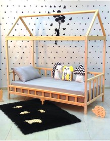 Resim MiniWood Markaawm Luxury Montessori Karyola Ahşap Yatak Çocuk Bebek Yatak 90x190 