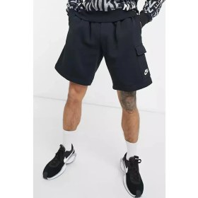 Resim Nike (Bir Beden Küçük Almanızı Öneriyoruz) Sportswear Club Fleece Erkek Siyah Kargo Cepli Şort 