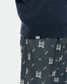 Resim Triko Mavi Oversize Süveter - L-XL 