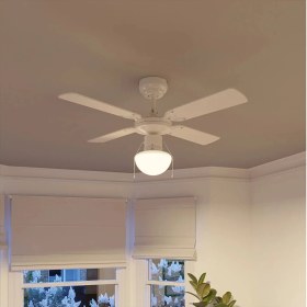 Resim Aydınlatmalı 4 Kanat 4 Mevsim Beyaz Tavan Vantilatörü 