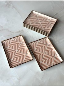 Resim Porland Azelya 6'lı Kahvaltı Tabağı 18cm Desen8 6'lı Bej 