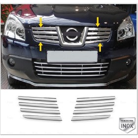 Resim Nissan Qashqai J10 Krom Ön Panjur 8 Prç. 2007-2010 P.Çelik 