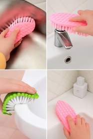 Resim Kırmızı Beyaz Home Çok Amaçlı Sert Kıl Temizlik Fırçası – Lavabo, Musluk, Fayans ve Mutfak Temizleme 