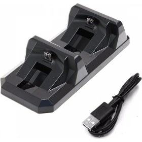 Resim Siyah-usb Çift Şarj Dock Ps4 Denetleyicisi Oyun Şarj Standı Tutucu Sony Playstation 4 Kablosuz Gamepad Controle Şarj Cihazı 