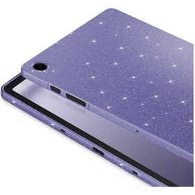 Resim Galaxy Tab S8 Simli Parlak Görünümlü Uyumlu Zore Tablet Koton Kılıf-lila 