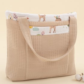 Resim Bebek Bakım Çantası - Bej Waffle - Ceylan 