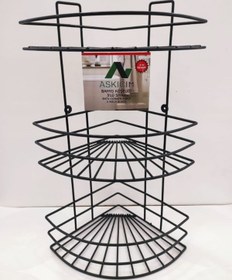 Resim 5DM 3 Katlı Siyah Metal Banyo Köşe Rafı 