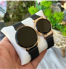 Resim ÇENÇEN Çift Saatleri Mıknatıs Kordon Dijital Tuşlu Model Led Ekran Sevgili Kol Saatleri 