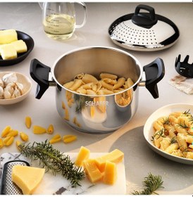 Resim Schafer Gurme Süzgeçli Makarna Tenceresi 2 Parça-ınox Gümüş 