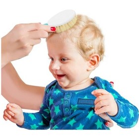 Resim Babyjem Sertifikalı Yumuşak Doğal Bebek Kıl Fırça Tarak Seti Mavi 